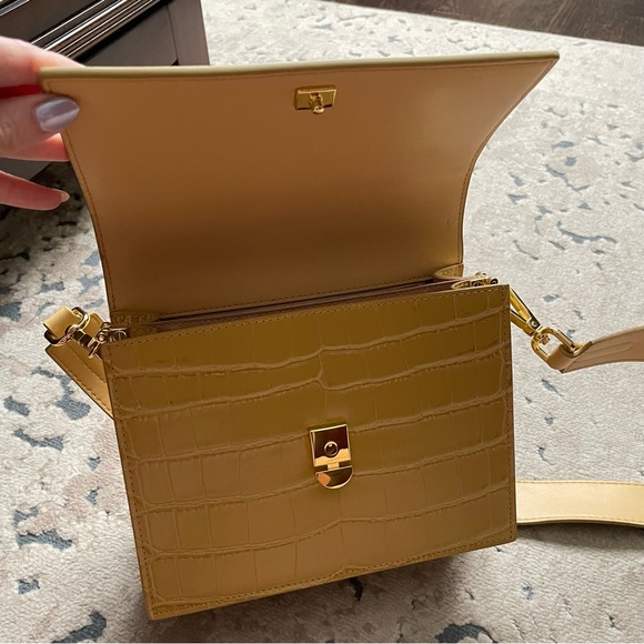 JW PEI MINI FLAP CROSSBODY —Mustard Croc - Picture 8 of 8